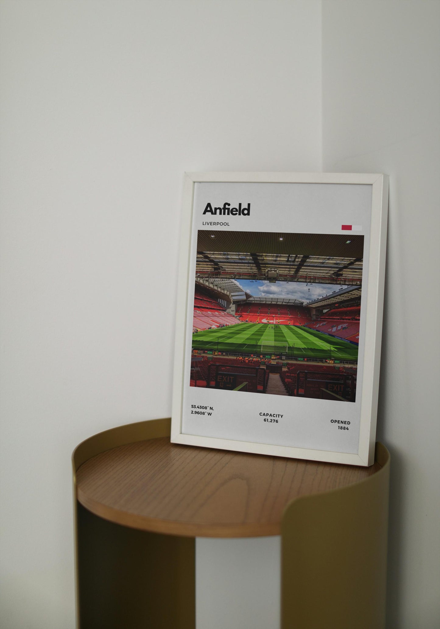 Framed Anfield Print in White Frame
