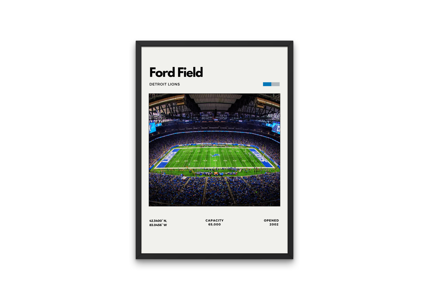 Ford Field Stadium Poster – Home of Detroit Lions