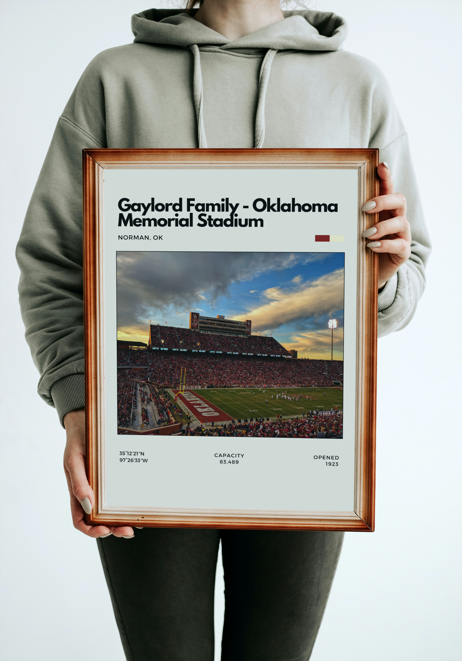 Framed Oklahoma Memorial Stadium Poster