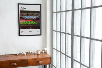 Frame Anfield Print in Black Frame in office