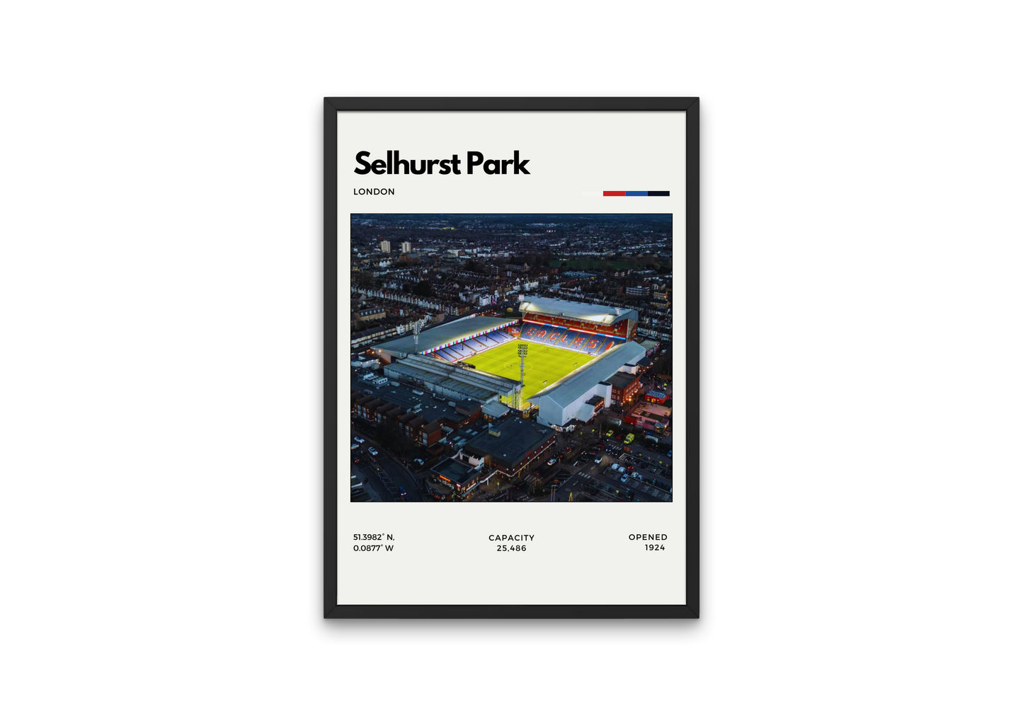 Selhurst Park Framed Poster. Home of Crystal Palace