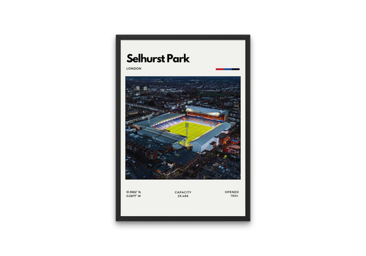 Selhurst Park Framed Poster. Home of Crystal Palace