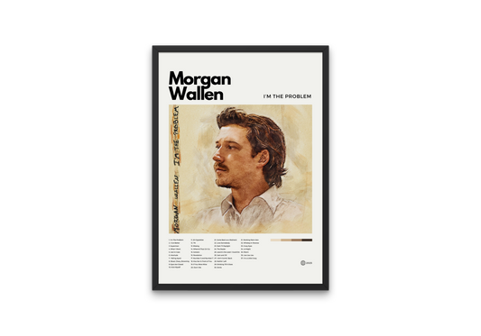 Framed poster of Morgan Wallen with his name and album title on a white background