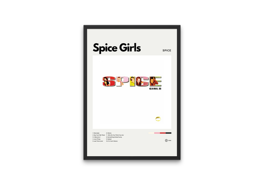 Framed poster of Spice Girls on a white background