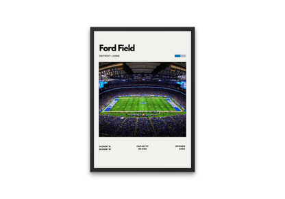 Ford Field Stadium Poster – Home of Detroit Lions