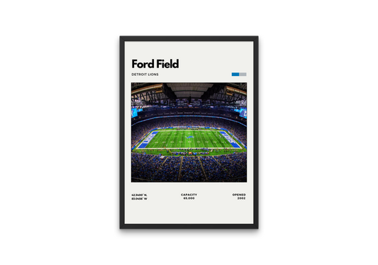 Ford Field Stadium Poster – Home of Detroit Lions